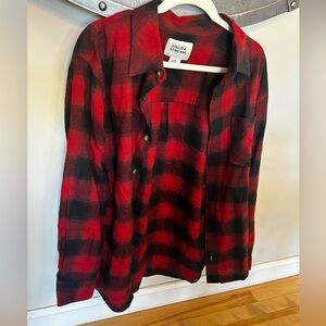 Field And Stream Mens Large Red Buffalo Plaid Flannel Button Up Lumberjack